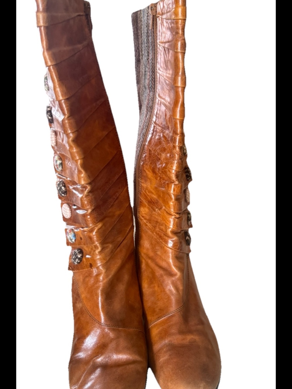 Kenzie Phyllis Brown Leather Tall Boots Size 10M